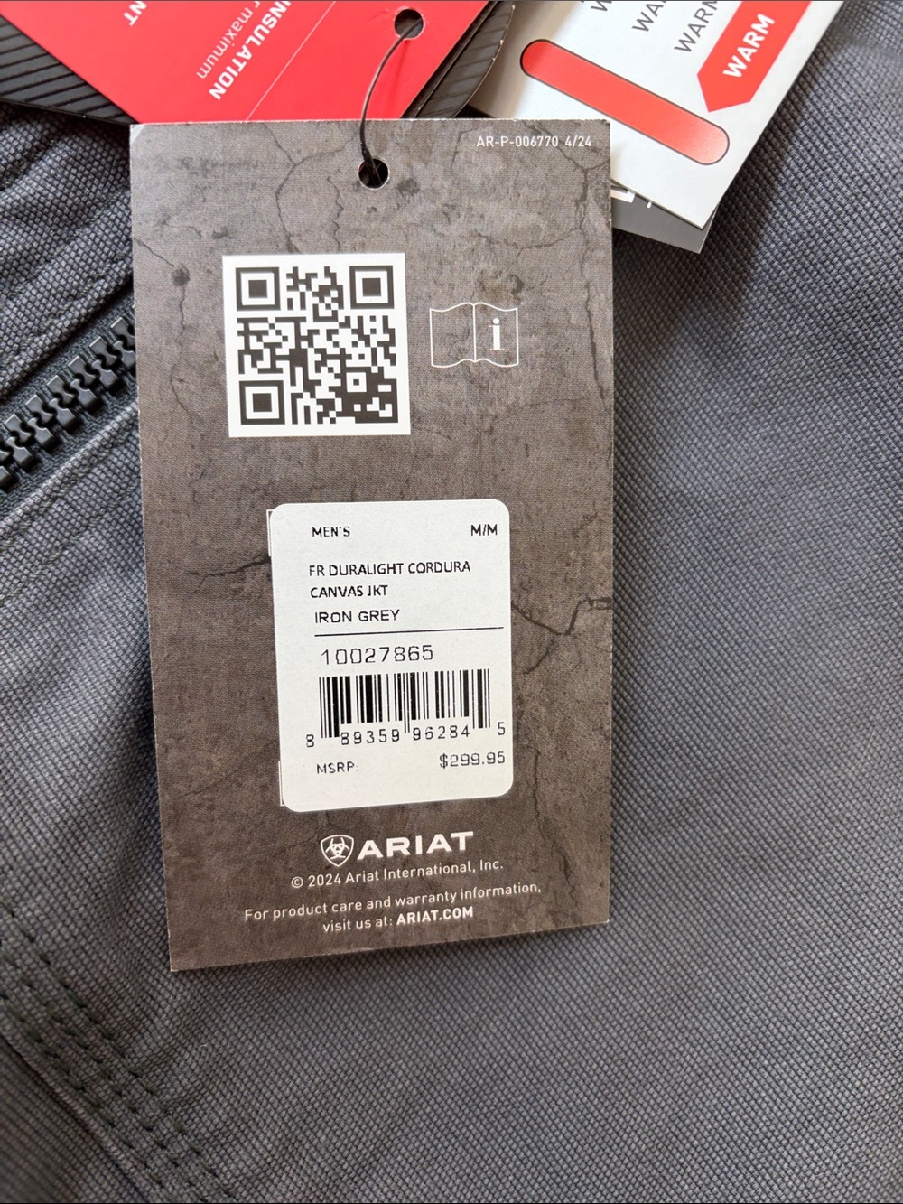 Ariat Gray Hooded Field Jacket FR CAT4 - Picture 2 of 3